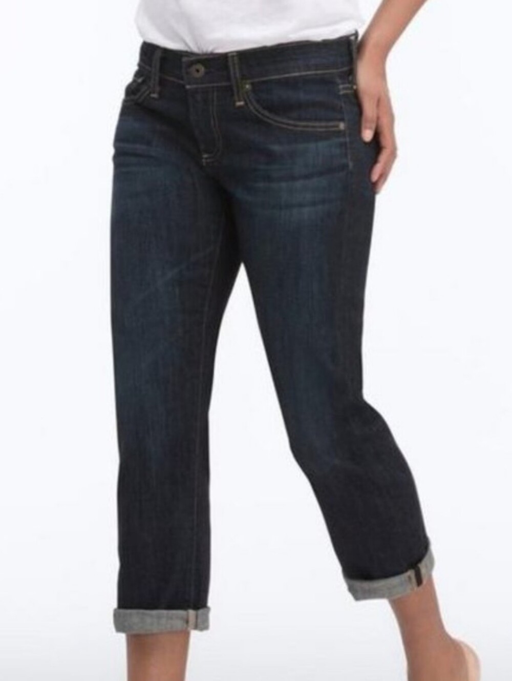 AG Adriano Goldschmied The Tomboy Crop Relaxed Straight Jeans Womens Size 31R